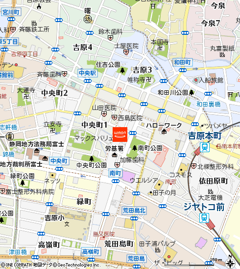 マックスバリュエクスプレス富士御幸町店付近の地図